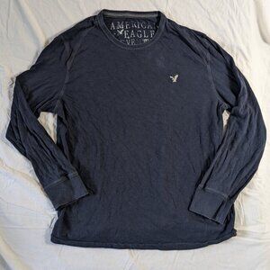 AMERICAN EAGLE SEVENTY SEVEN MEN'S  LONG SLEEVE SHIRT XXL DARK NAVY BLUE